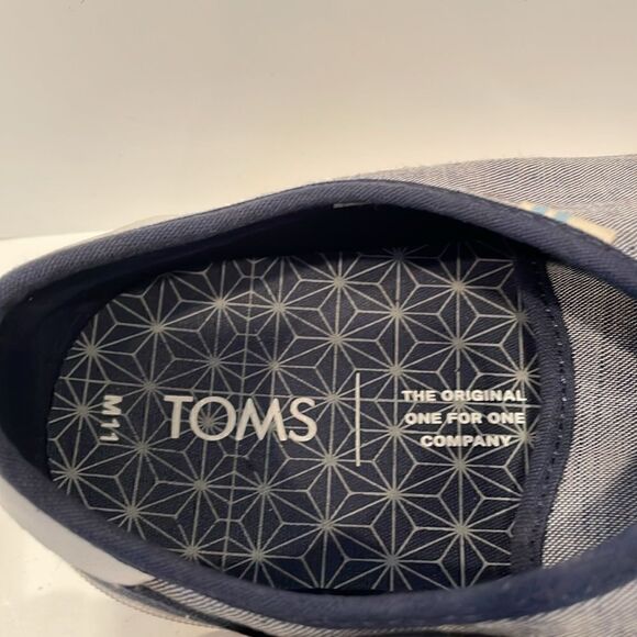 TOMS Men's Blue Canvas Casual Lace up Sneakers 11 - Picture 5 of 5